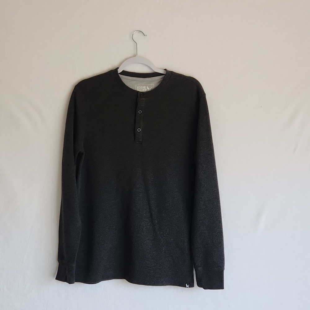 Eddie Bauer Henley | Gray Long Sleeve Thermal | M